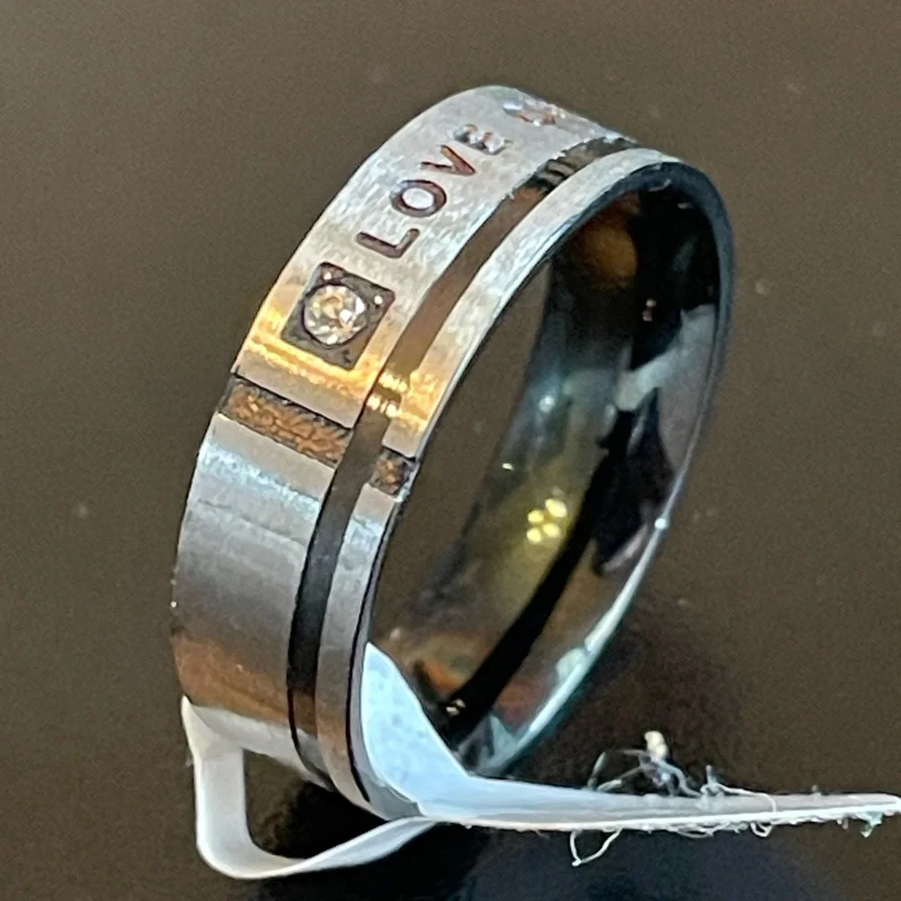 6mm Love Only You CZ men ring size 7 - Picture 3 of 9